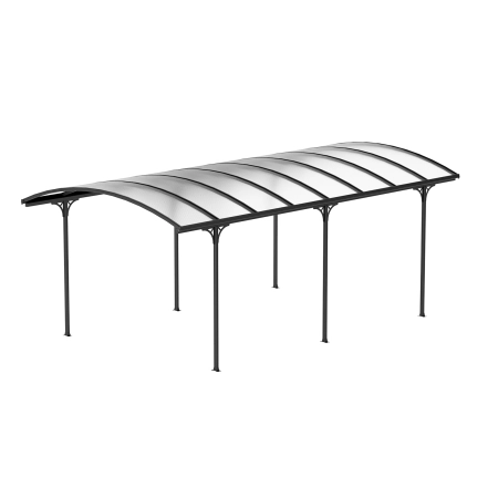 Copertină auto carport NORDVIC Frej 3x6 - 302 x 580 x 230 cm cu policarbonat 6 mm, Cold Grey