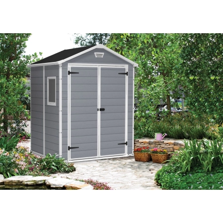 Căsuță de grădină pentru unelte Manor 6x5 DD gri cu podea 185x152 cm, Keter