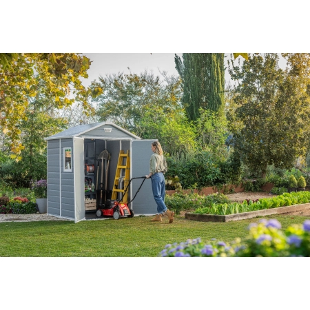 Căsuță de grădină pentru unelte Manor 6x5 DD gri cu podea 185x152 cm, Keter