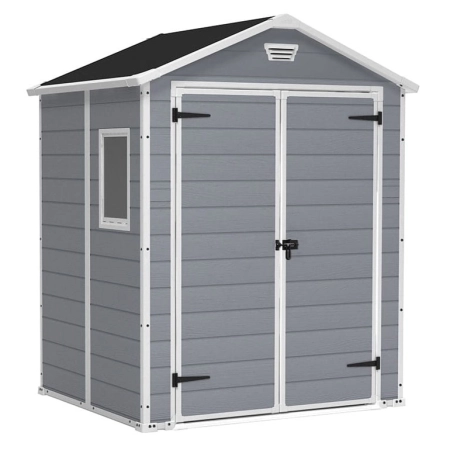 Căsuță de grădină pentru unelte Manor 6x5 DD gri cu podea 185x152 cm, Keter