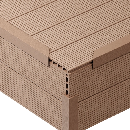 Colțar compozit WPC NORDECK Skogline Teak 220 × 4,8 × 4,8 cm