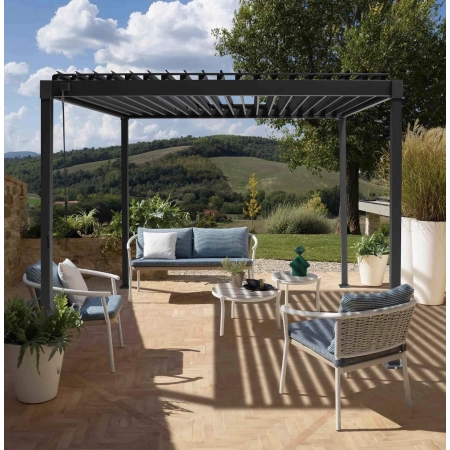 Pergolă de grădină pentru terasă MIRADOR Solid 80 - 3 x 4 m Antracit