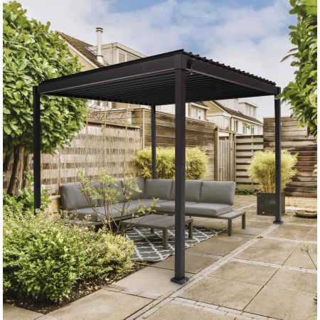 Pergolă de grădină pentru terasă MIRADOR Solid 80 - 3 x 2,4 m Antracit