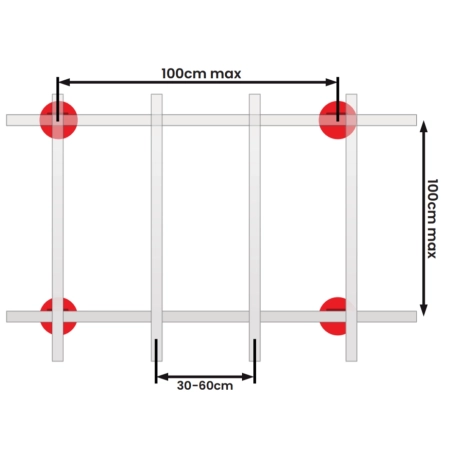 Grindă din aluminiu pentru terasă, înaltă, 4 m 50x39 mm, SystemPeter PICLIP