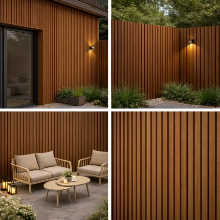 Panou de fațadă exterior Linea Outdoor T 275 x 21,9 cm | Maro