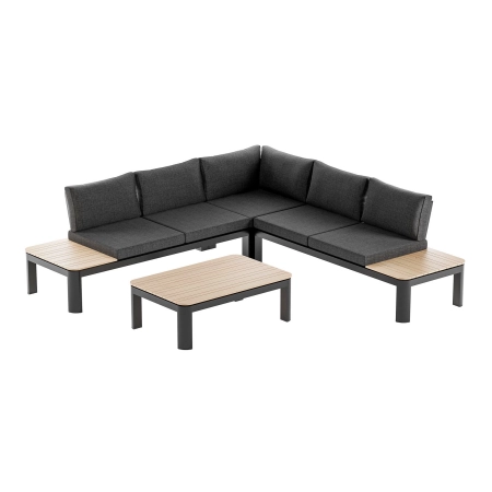 Colțar de grădină din aluminiu BELLANTI Milano Lounge pentru 4 persoane | Dark Grey