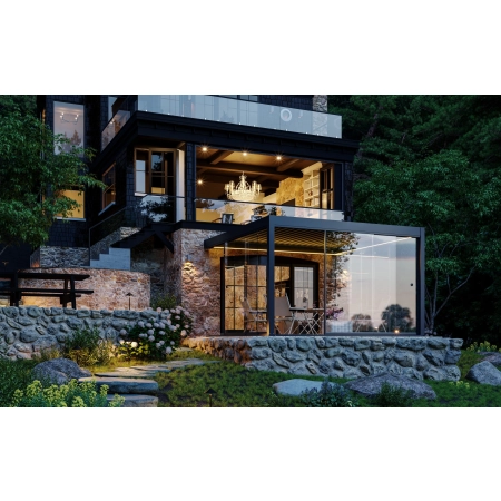 Uși glisante din sticlă pentru pergola Skyline NORDVIC 4 m