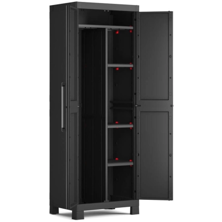 Dulap de garaj multifuncțional înalt 182 cm cu compartiment DETROIT Utility negru, KETER