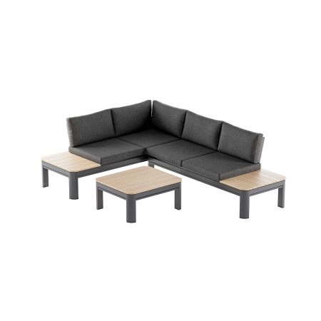 Colțar de grădină din aluminiu BELLANTI Milano Bliss de 3 locuri | Dark Grey