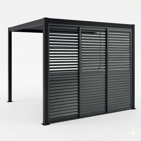 Uși glisante cu jaluzele 3x92 cm din aluminiu pentru pergola Skyline Nordvic 3 m
