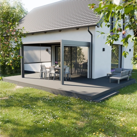 Placă de terasă compozită NORDECK Skogline Grey Oak 220 × 14 × 2,5 cm