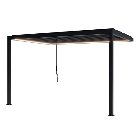 Pergolă de perete pentru terasă din aluminiu NORDVIC Skyline LED Light - 3 x 4 m Antracit