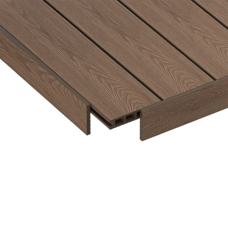 Șipcă de mascare plată cu două fețe WPC NORDECK Skogline Teak Închis 220 × 8 × 1 cm