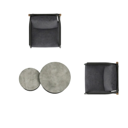 Set de relaxare din aluminiu BELLANTI Siena pentru 2 persoane + măsuță | Antracit