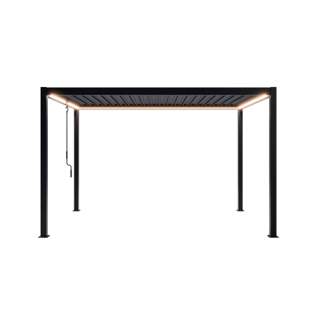 Pergolă de grădină pentru terasă din aluminiu NORDVIC Skyline LED Light 3 x 4 m Antracit
