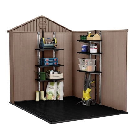 Căsuță pentru unelte Darwin 6x8 maro cu podea 190x244 cm, Keter