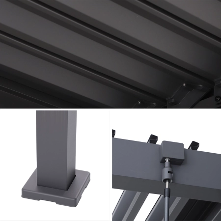 Pergolă de grădină bioclimatică din aluminiu VIKEN 3x4 m antracit NORDVIC