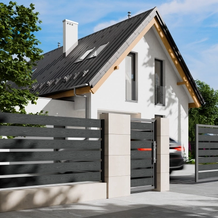 Șipcă compozită cu structură de lemn, NORDECK Hageline, Antracit 150 x 20 x 1500 mm