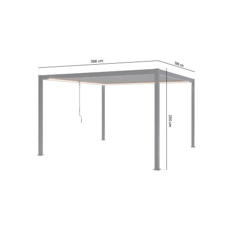 Pergolă de grădină pentru terasă din aluminiu NORDVIC Skyline LED Light 4 x 4 m Antracit