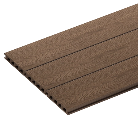 Placă de terasă compozită NORDECK Skogline Teak închis 220 × 14 × 2,5 cm