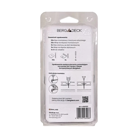 Set de montaj din plastic pentru plăci compozite de terasă 32 cleme de montaj + 3 cleme de pornire