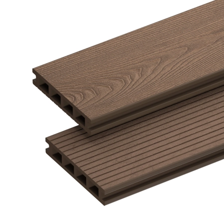 Placă de terasă compozită NORDECK Skogline Teak închis 400 × 14 × 2,5 cm