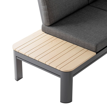 Colțar de grădină din aluminiu BELLANTI Milano Bliss de 3 locuri | Dark Grey