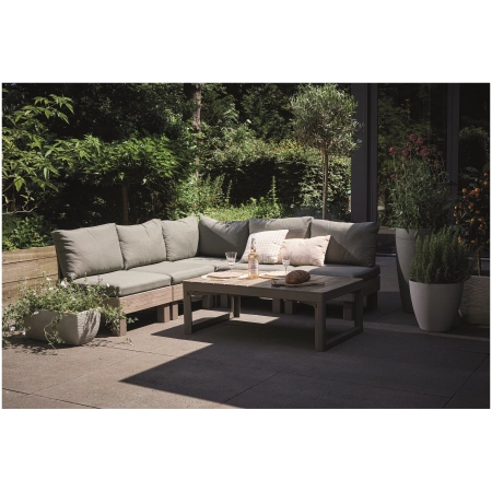 Colțar de grădină modular pentru 4 persoane cu măsuță Ashwood Green Elements, Keter