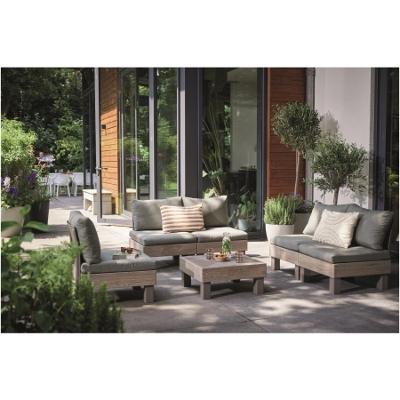Colțar de grădină modular pentru 4 persoane cu măsuță Ashwood Green Elements, Keter