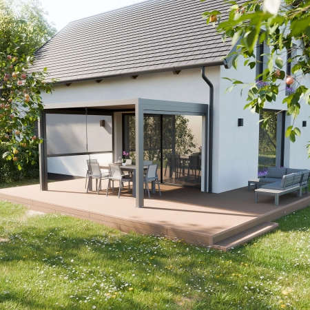 Colțar compozit WPC NORDECK Skogline Teak 220 × 4,8 × 4,8 cm
