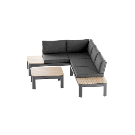 Colțar de grădină din aluminiu BELLANTI Milano Bliss de 3 locuri | Dark Grey