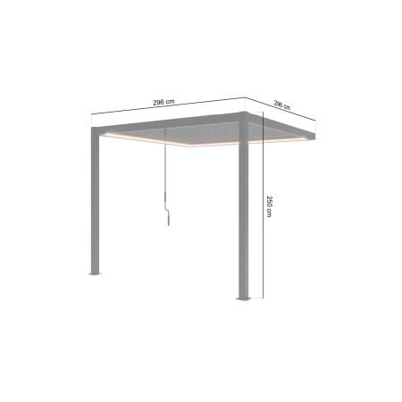 Pergolă de perete pentru terasă din aluminiu NORDVIC Skyline LED Light 3 x 3 m Antracit