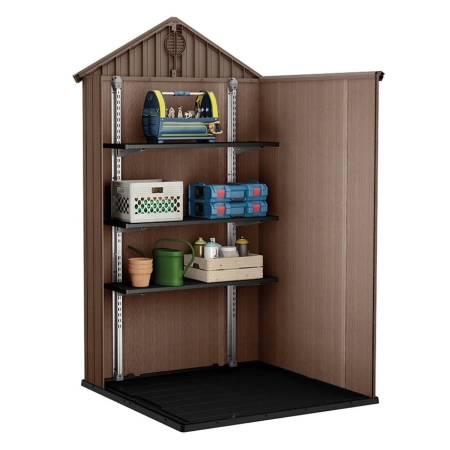 Magazie pentru unelte Darwin 4x6 maro cu podea 125,8x184,5 cm, Keter