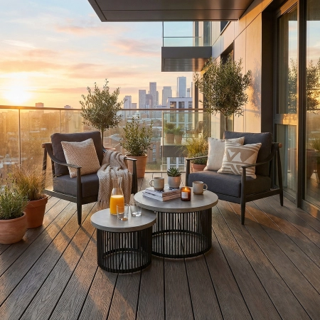 Set de relaxare din aluminiu BELLANTI Siena pentru 2 persoane + măsuță | Antracit