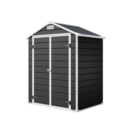 Căsuță de grădină scandinavă din material plastic NORDVIC Vidar 180 × 133 cm, Cold Grey