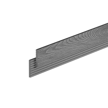 Profil de mascare plat cu două fețe WPC NORDECK Skogline Grey Oak 220 × 8 × 1 cm