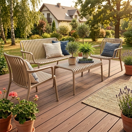 Profil plat de mascare față-verso NORDECK Dubline | Teak -  220 × 8 × 1 cm
