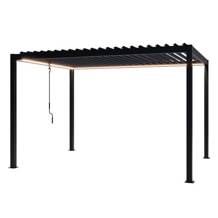Pergolă de grădină pentru terasă din aluminiu NORDVIC Skyline LED Light 3 x 4 m Antracit