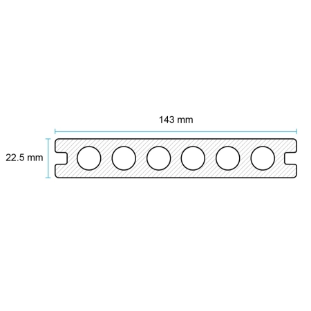 Placă de terasă compozită NORDECK Dubline Teak | Walnut 300 × 14,3 × 2,25 cm