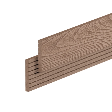 Plintă de mascare plată reversibilă WPC NORDECK Skogline Teak 220 × 8 × 1 cm