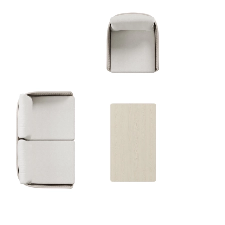 Set de relaxare din aluminiu BELLANTI Pienza pentru 3 persoane + măsuță | Bej