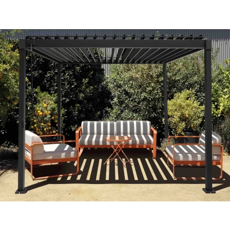 Pergolă de grădină pentru terasă MIRADOR Solid 80 - 3 x 4 m Antracit