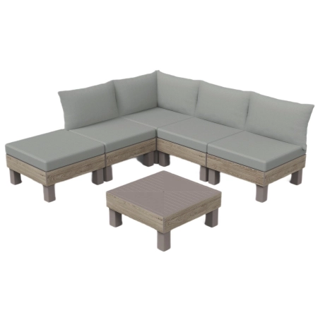 Colțar de grădină modular pentru 4 persoane cu măsuță Ashwood Green Elements, Keter