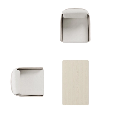 Set de relaxare din aluminiu BELLANTI Pienza pentru 2 persoane + măsuță | Bej