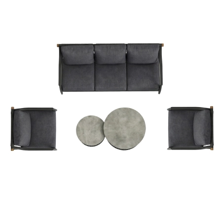 Set de relaxare din aluminiu BELLANTI Siena pentru 5 persoane + măsuță | Antracit