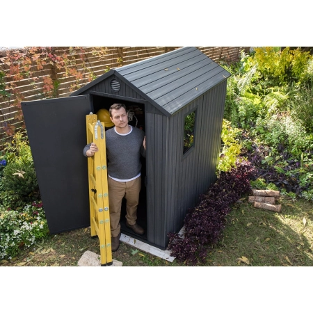 Căsuță pentru unelte Darwin 4x6 gri cu podea 125,8x184,5 cm, Keter