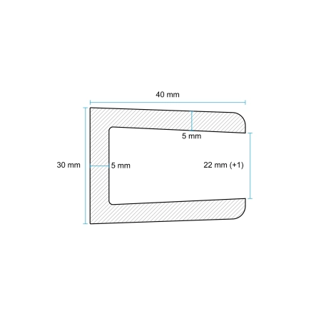 Profil U pentru șipcă NORDECK Hageline Antracit 30 x 40 x 2000 mm