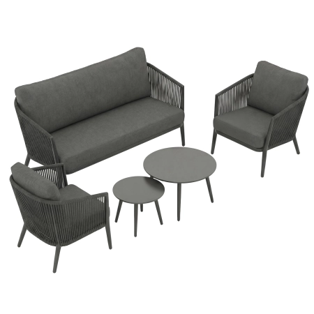 Set de relaxare din aluminiu BELLANTI Firenze pentru 4 persoane + măsuță | Antracit