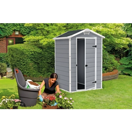 Căsuță pentru unelte, de grădină Manor 4x3 gri cu podea 128x94 cm, Keter