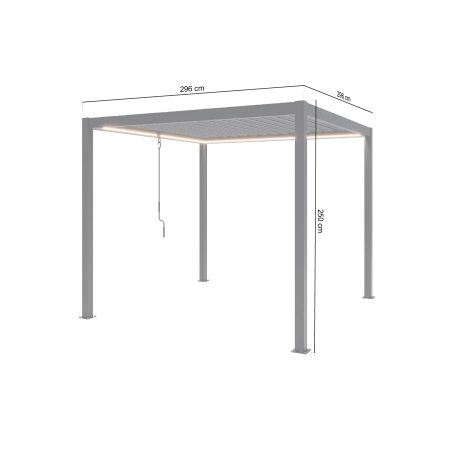Pergolă de grădină pentru terasă din aluminiu NORDVIC Skyline LED Light 3 x 3 m Antracit